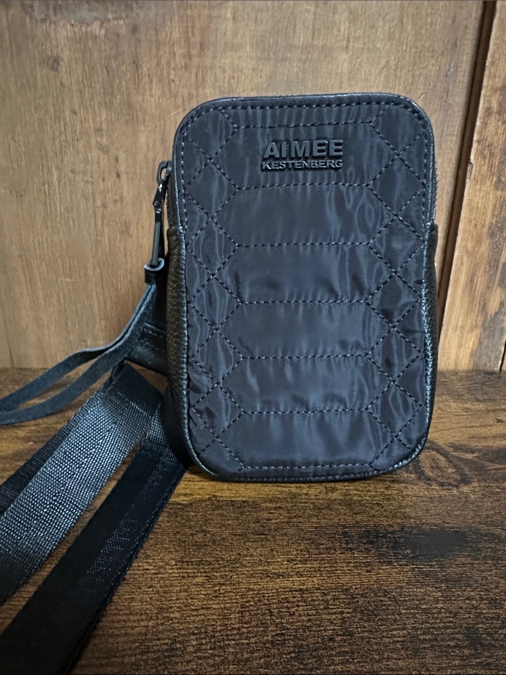 Small Aimee Kestenberg Black Quilted Crossbody Pouch